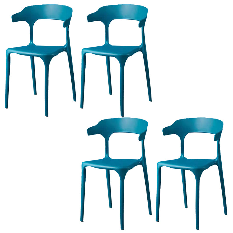 Contemporary Plastic Arm Chair Open Back Kitchen Dining Room Chair