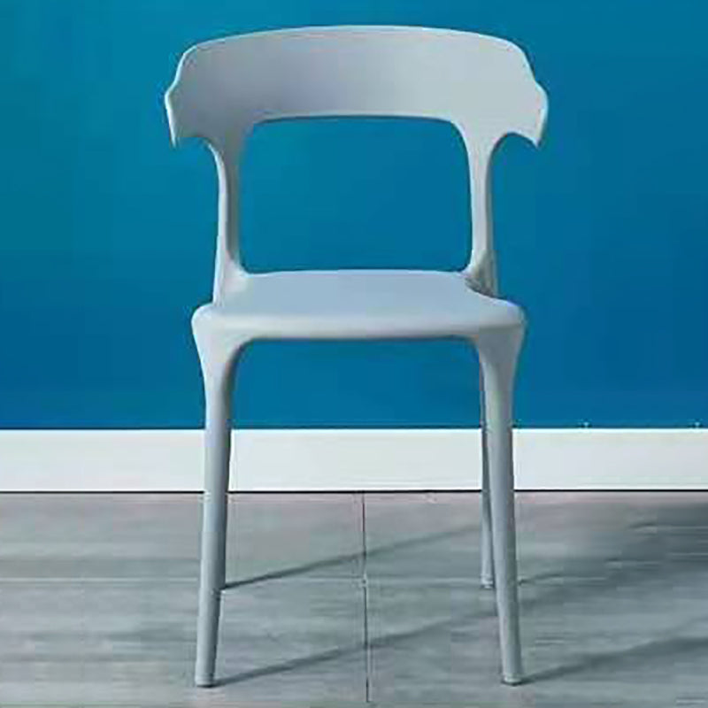 Contemporary Plastic Arm Chair Open Back Kitchen Dining Room Chair