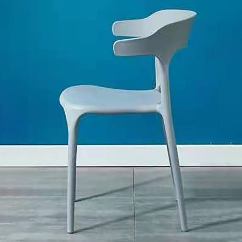 Contemporary Plastic Arm Chair Open Back Kitchen Dining Room Chair