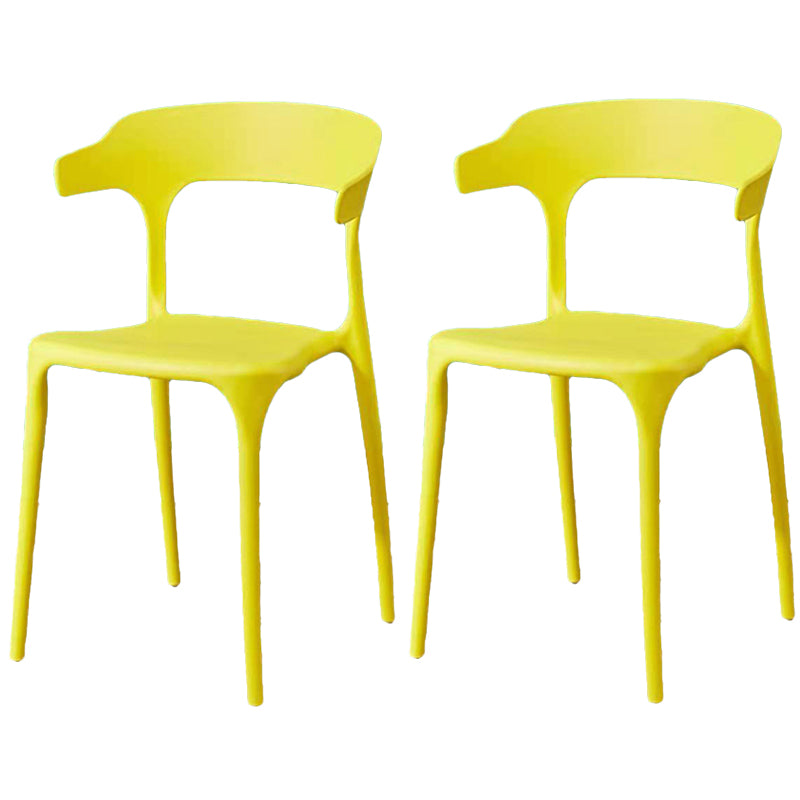 Contemporary Plastic Arm Chair Open Back Kitchen Dining Room Chair