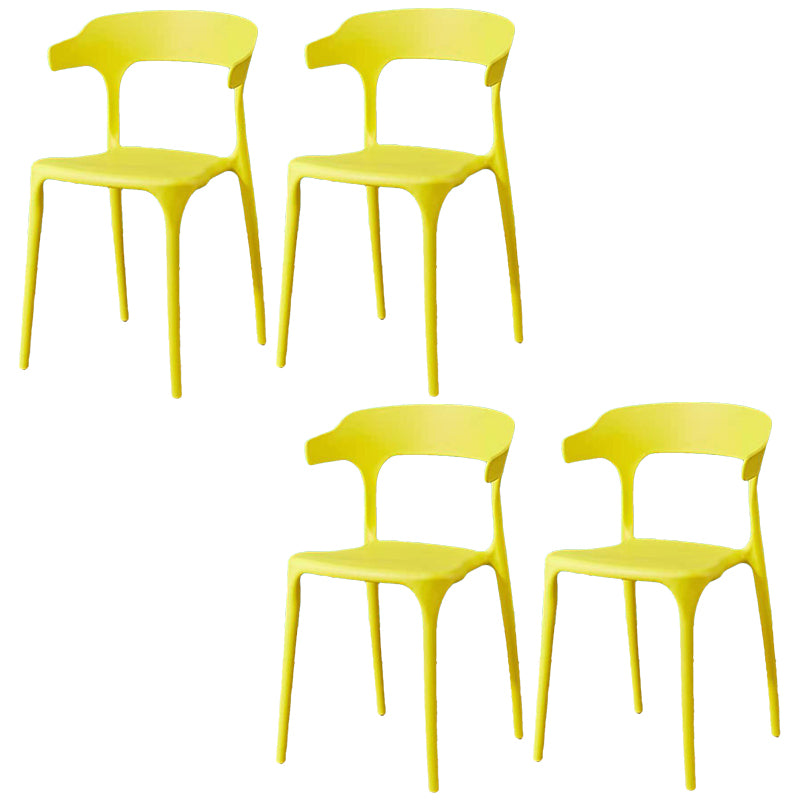 Contemporary Plastic Arm Chair Open Back Kitchen Dining Room Chair