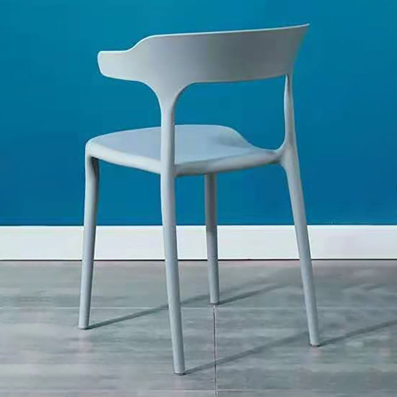 Contemporary Plastic Arm Chair Open Back Kitchen Dining Room Chair