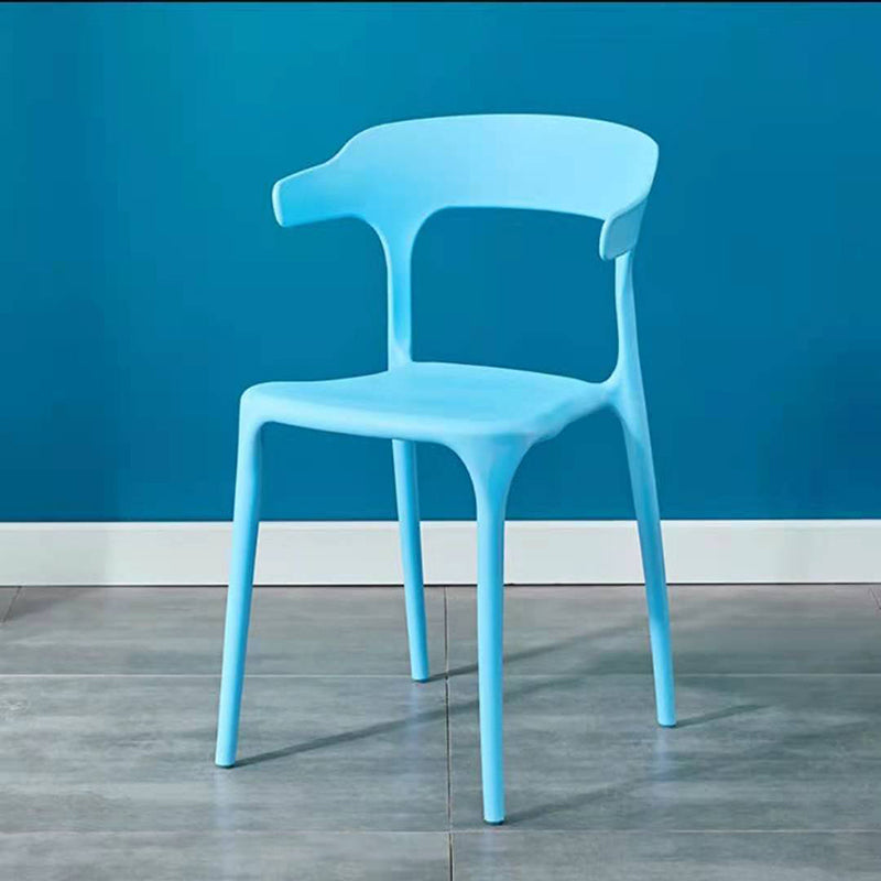 Contemporary Plastic Arm Chair Open Back Kitchen Dining Room Chair