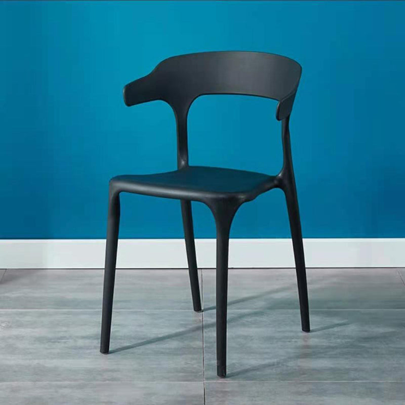 Contemporary Plastic Arm Chair Open Back Kitchen Dining Room Chair