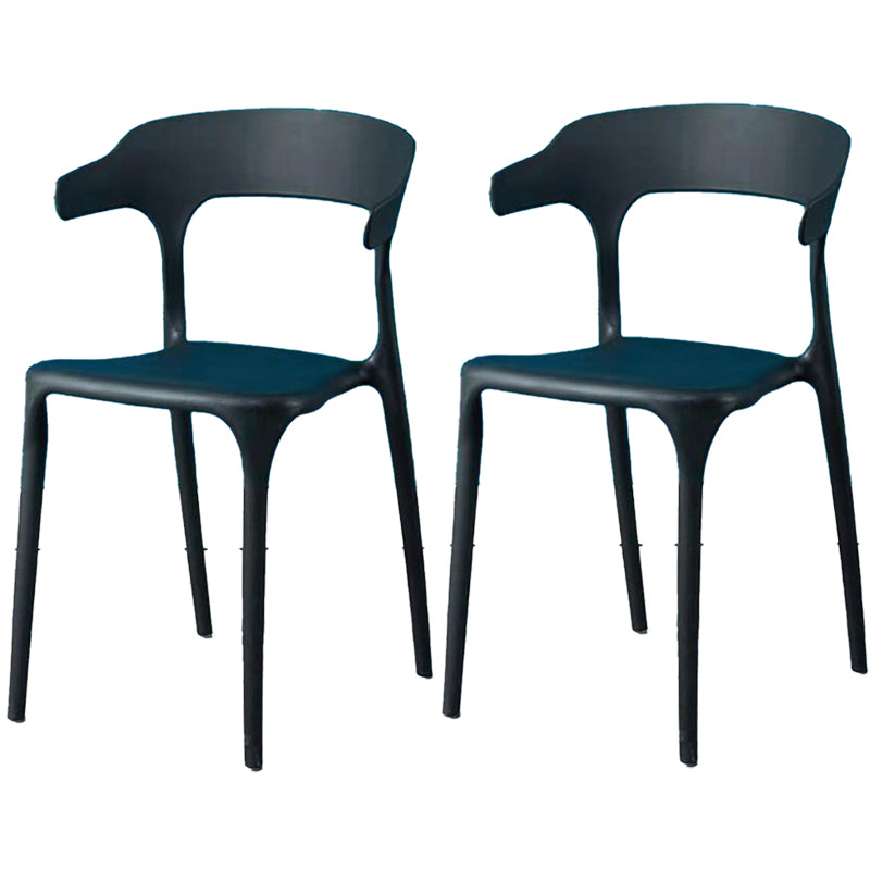 Contemporary Plastic Arm Chair Open Back Kitchen Dining Room Chair