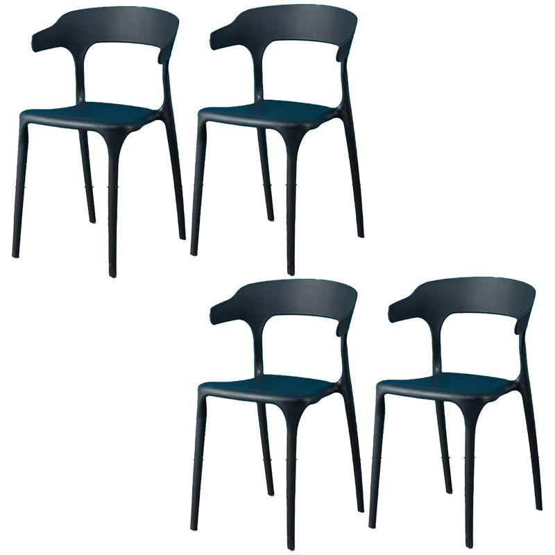 Contemporary Plastic Arm Chair Open Back Kitchen Dining Room Chair