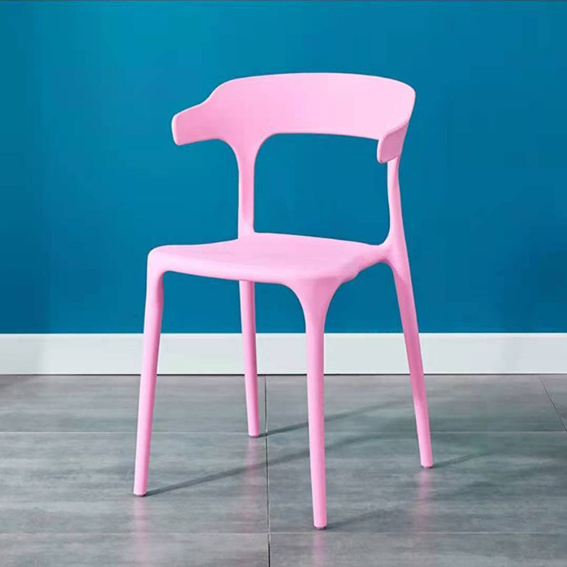 Contemporary Plastic Arm Chair Open Back Kitchen Dining Room Chair