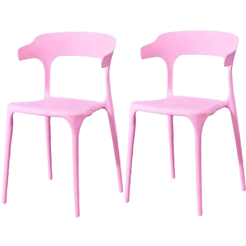 Contemporary Plastic Arm Chair Open Back Kitchen Dining Room Chair