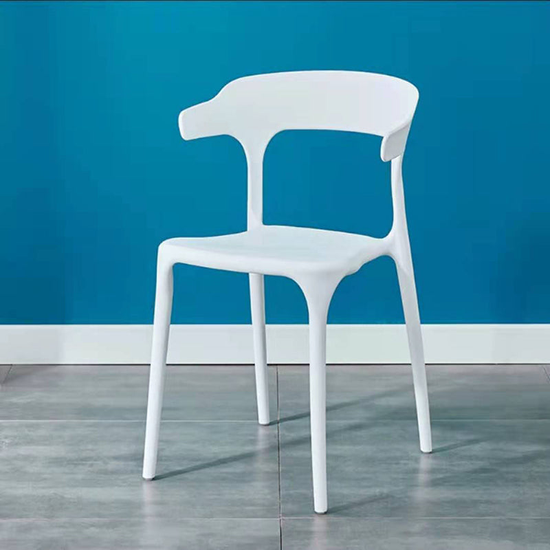 Contemporary Plastic Arm Chair Open Back Kitchen Dining Room Chair