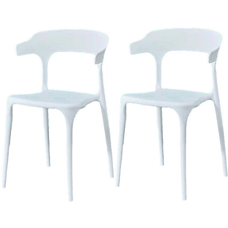 Contemporary Plastic Arm Chair Open Back Kitchen Dining Room Chair