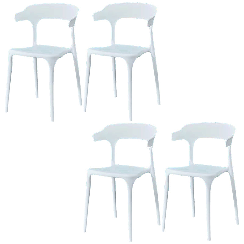 Contemporary Plastic Arm Chair Open Back Kitchen Dining Room Chair