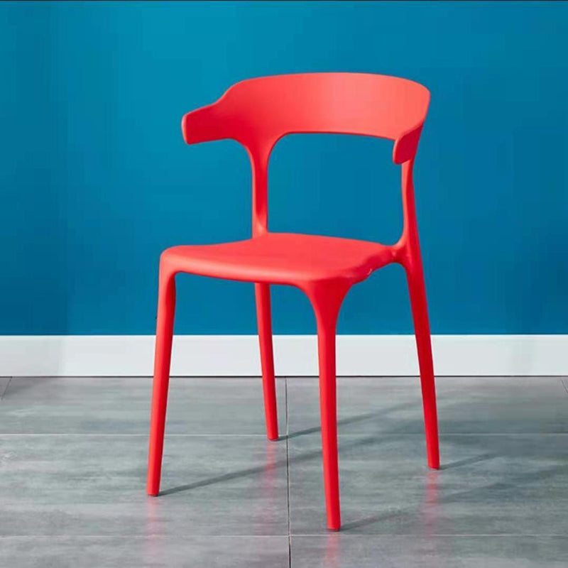 Contemporary Plastic Arm Chair Open Back Kitchen Dining Room Chair