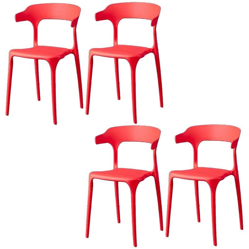 Contemporary Plastic Arm Chair Open Back Kitchen Dining Room Chair