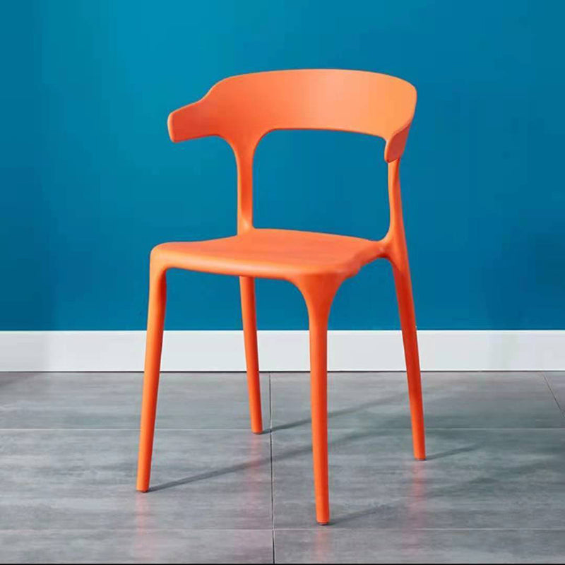 Contemporary Plastic Arm Chair Open Back Kitchen Dining Room Chair