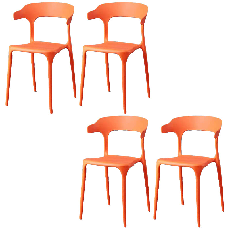 Contemporary Plastic Arm Chair Open Back Kitchen Dining Room Chair