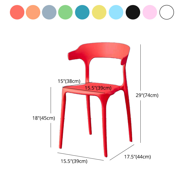 Contemporary Plastic Arm Chair Open Back Kitchen Dining Room Chair