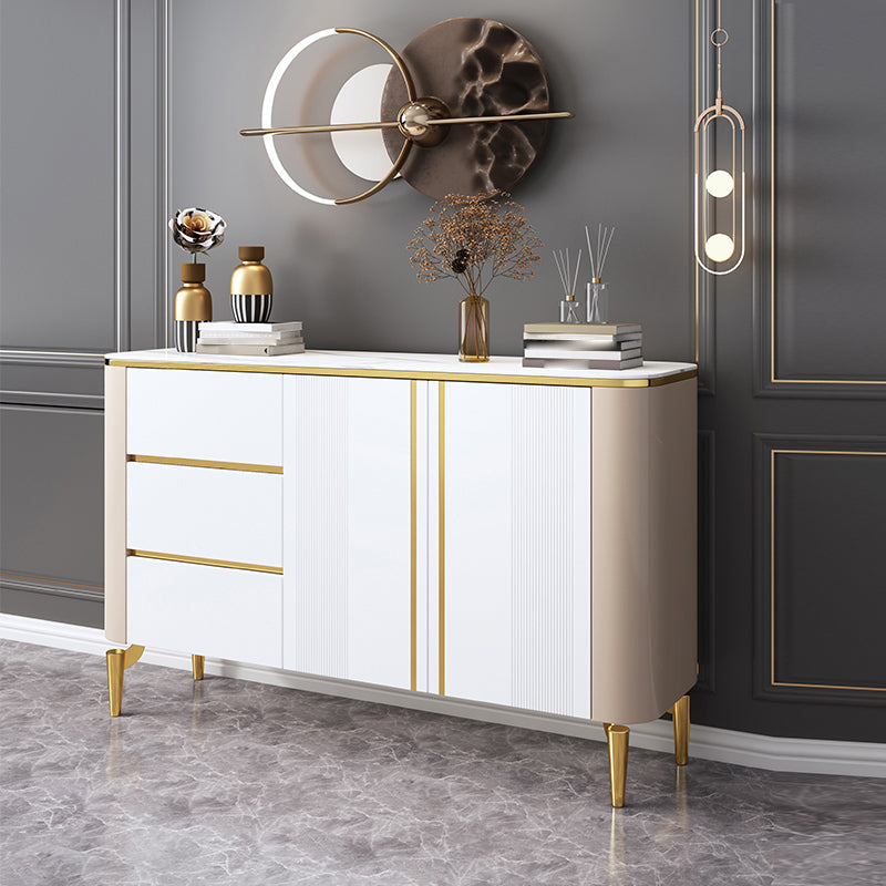 Glam Door Sideboard Sintered Stone Sideboard with Drawers for Living Room