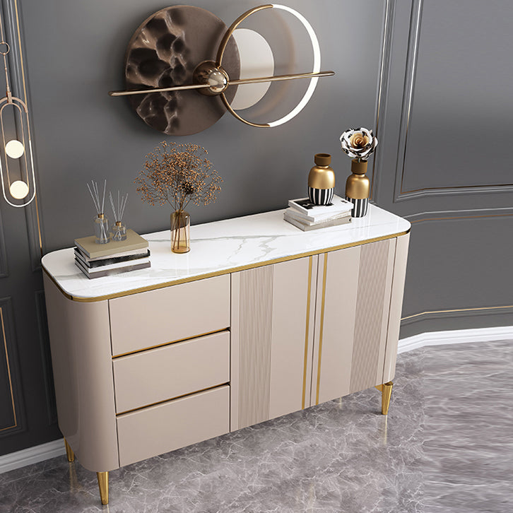 Glam Door Sideboard Sintered Stone Sideboard with Drawers for Living Room