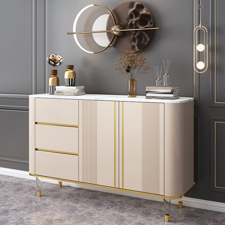 Glam Door Sideboard Sintered Stone Sideboard with Drawers for Living Room