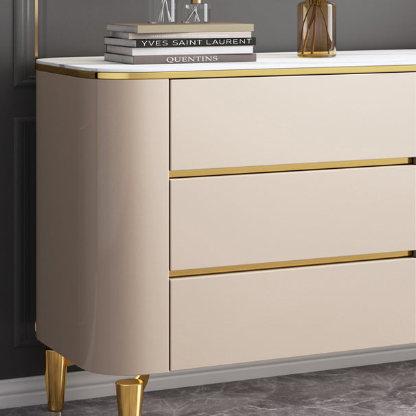 Glam Door Sideboard Sintered Stone Sideboard with Drawers for Living Room