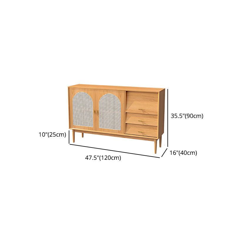 35.43"H Sideboard Contemporary Style Solid Wood Dining Server for Living Room Kitchen