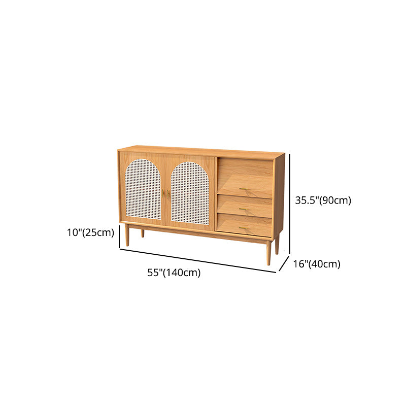 35.43"H Sideboard Contemporary Style Solid Wood Dining Server for Living Room Kitchen