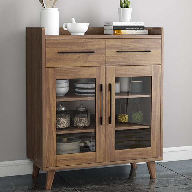 Modern Sideboard in Brown Engineered Wood Dining Sideboard with Doors for Living Room