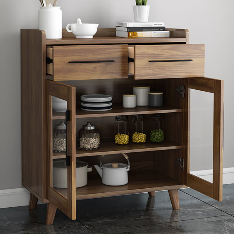 Modern Sideboard in Brown Engineered Wood Dining Sideboard with Doors for Living Room