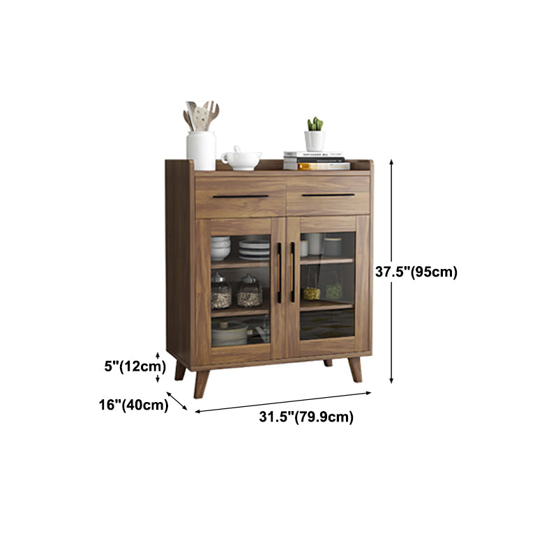 Modern Sideboard in Brown Engineered Wood Dining Sideboard with Doors for Living Room