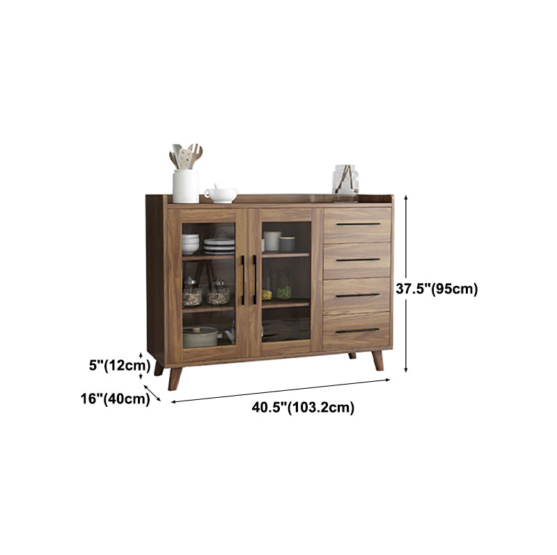 Modern Sideboard in Brown Engineered Wood Dining Sideboard with Doors for Living Room