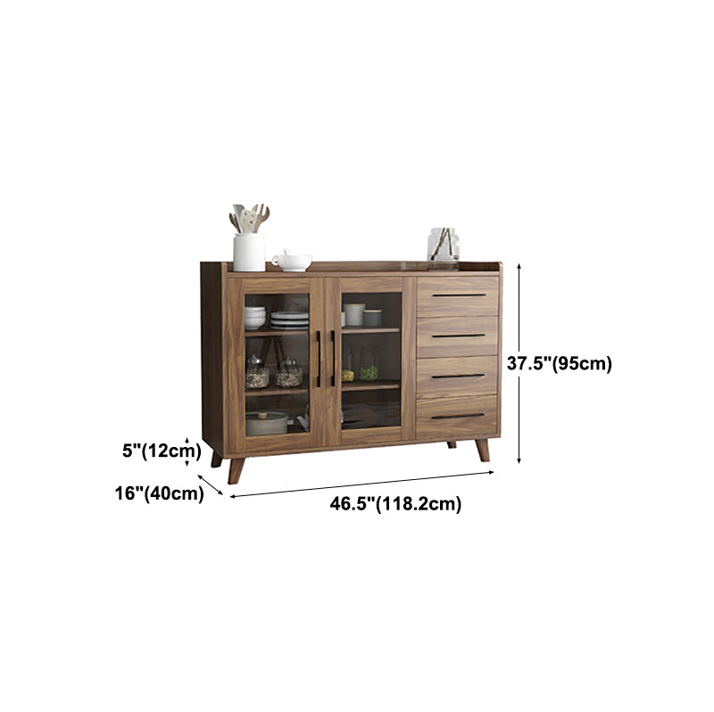 Modern Sideboard in Brown Engineered Wood Dining Sideboard with Doors for Living Room