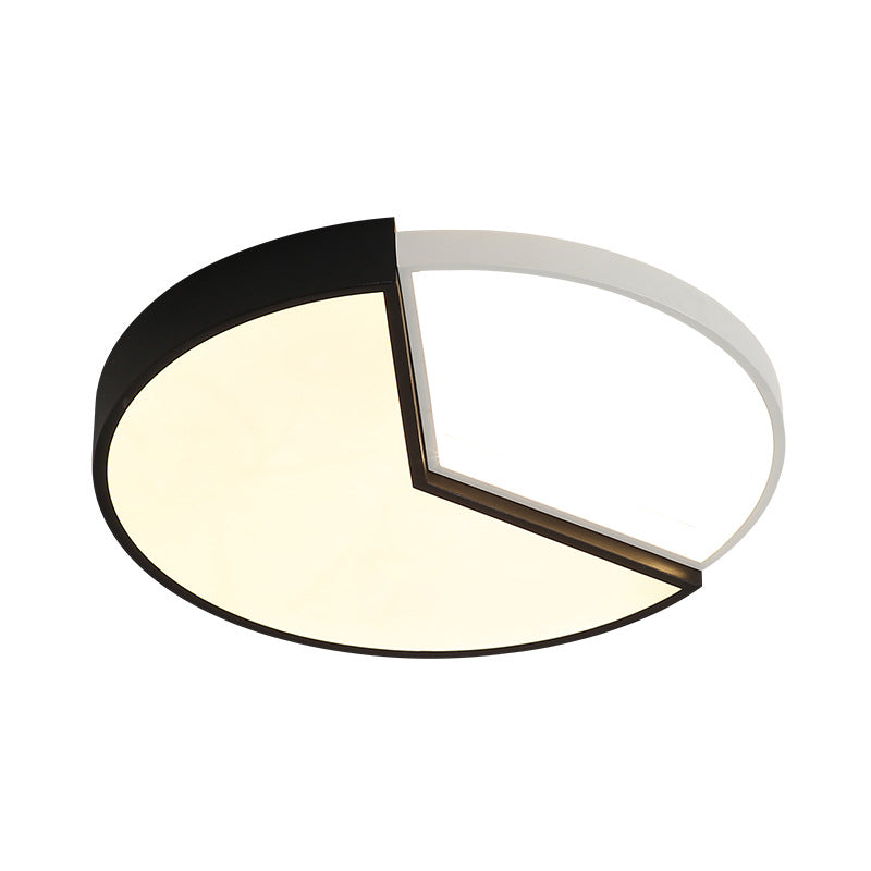 Lámpara circular de acrílico empotrada, luz LED empotrada negra contemporánea de 16"/19,5" de ancho para dormitorio en luz cálida/blanca/natural