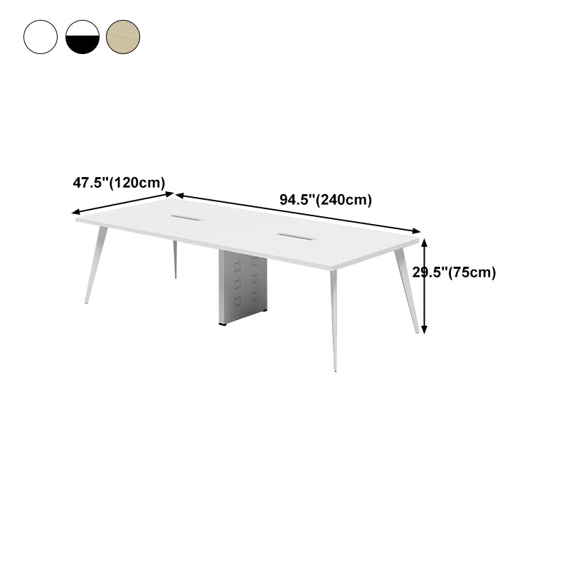 Contemporary Style Office Desk with Cable Management Rectangular Manufactured Wood Desk