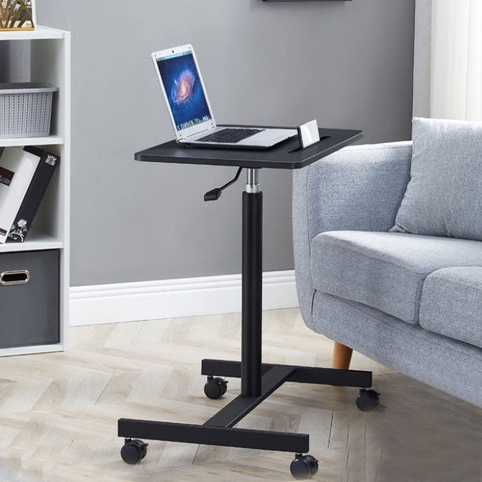 Contemporary Standing Desk Rectangular Office Desk with Caster Wheels