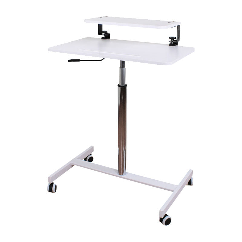 Contemporary Standing Desk Rectangular Office Desk with Caster Wheels