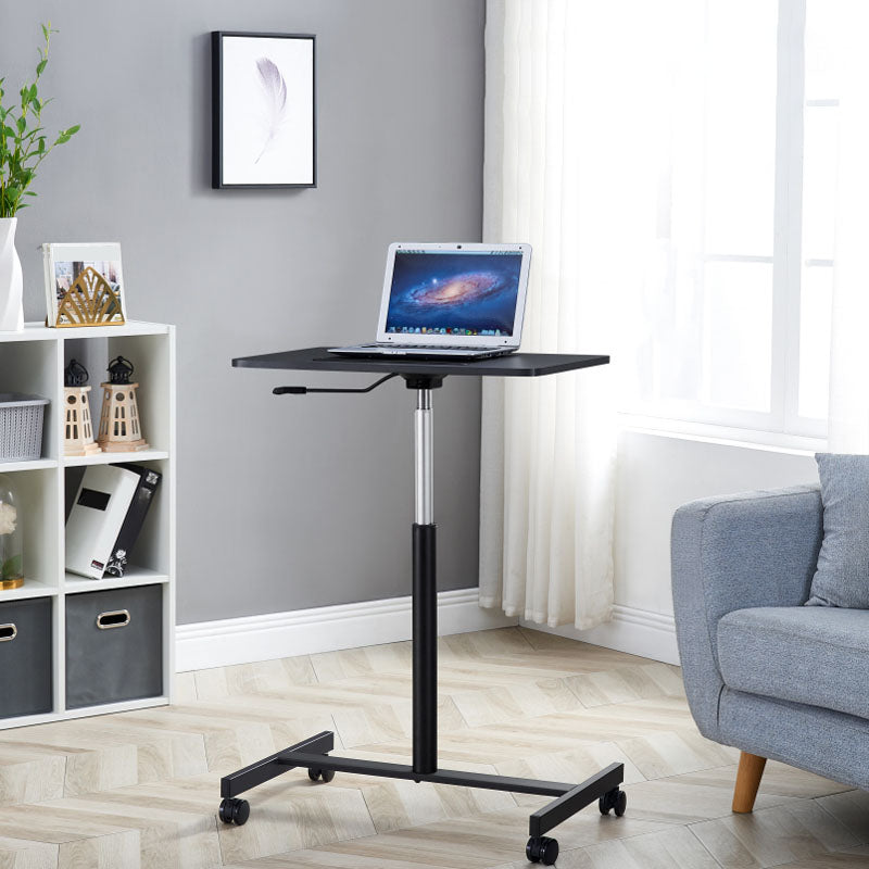 Contemporary Standing Desk Rectangular Office Desk with Caster Wheels