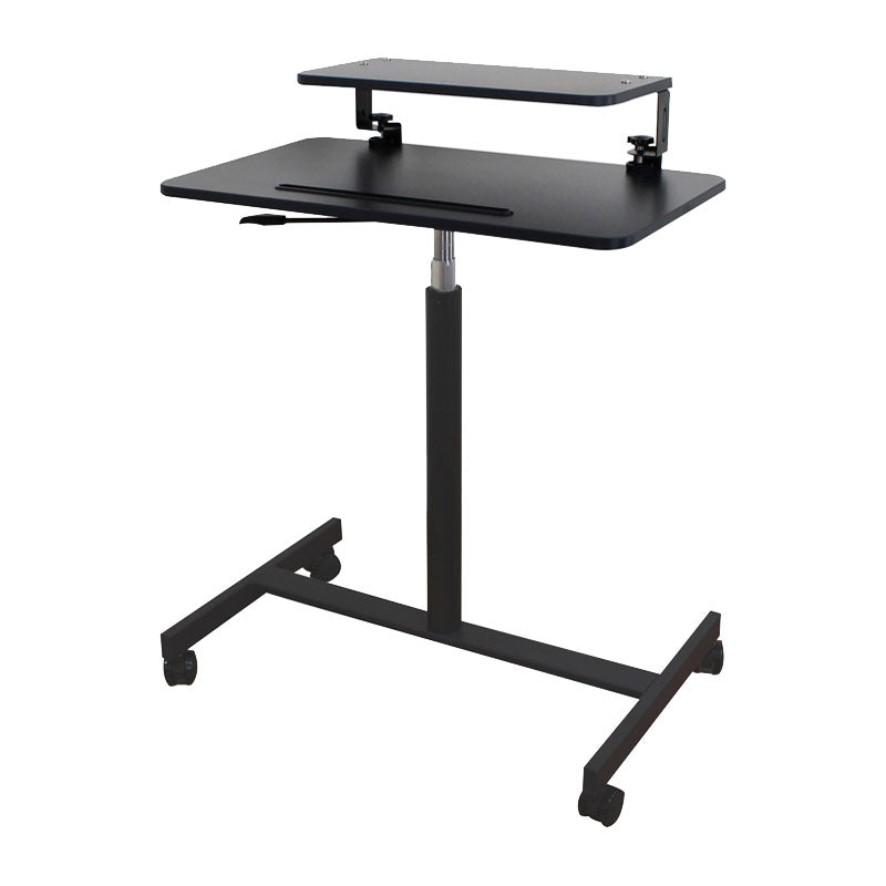 Contemporary Standing Desk Rectangular Office Desk with Caster Wheels