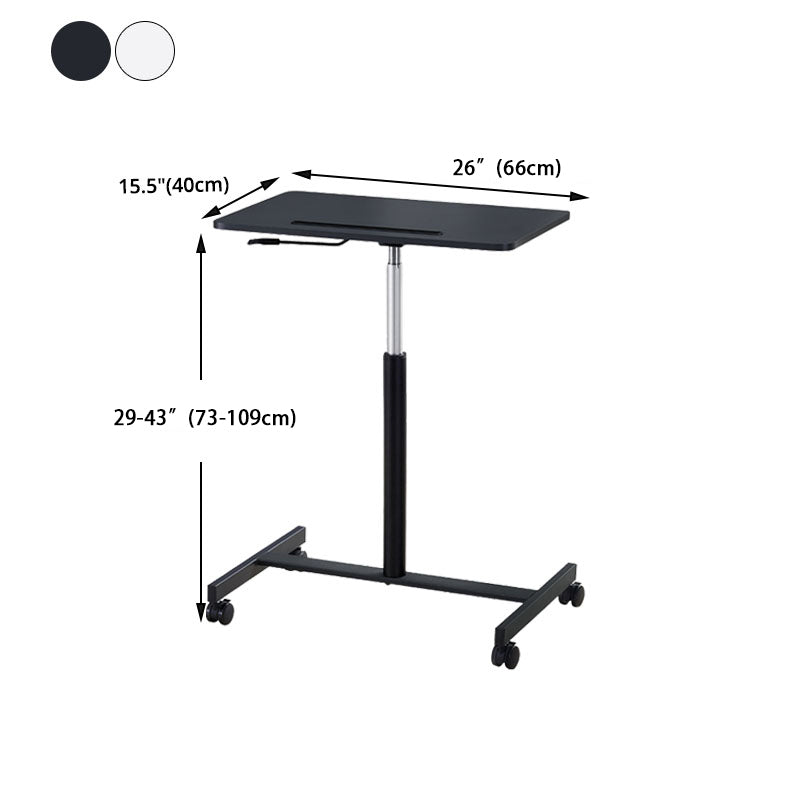 Contemporary Standing Desk Rectangular Office Desk with Caster Wheels