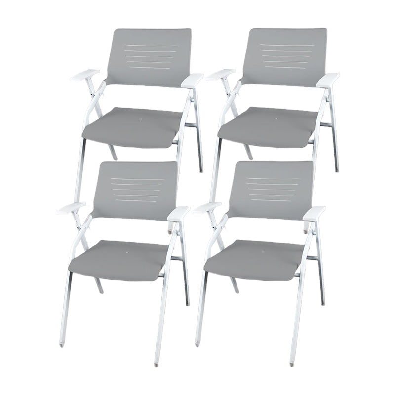 Mid Back Conference Chair Contemporary Plastic Fixed Arms Chair