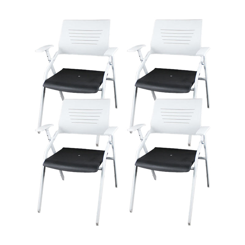 Mid Back Conference Chair Contemporary Plastic Fixed Arms Chair