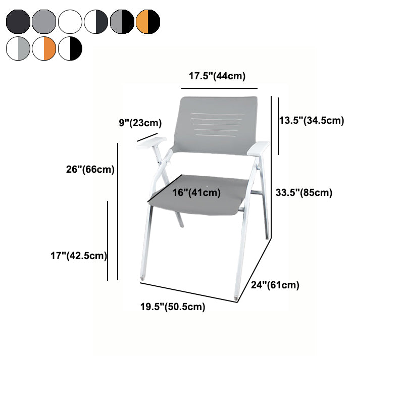 Mid Back Conference Chair Contemporary Plastic Fixed Arms Chair