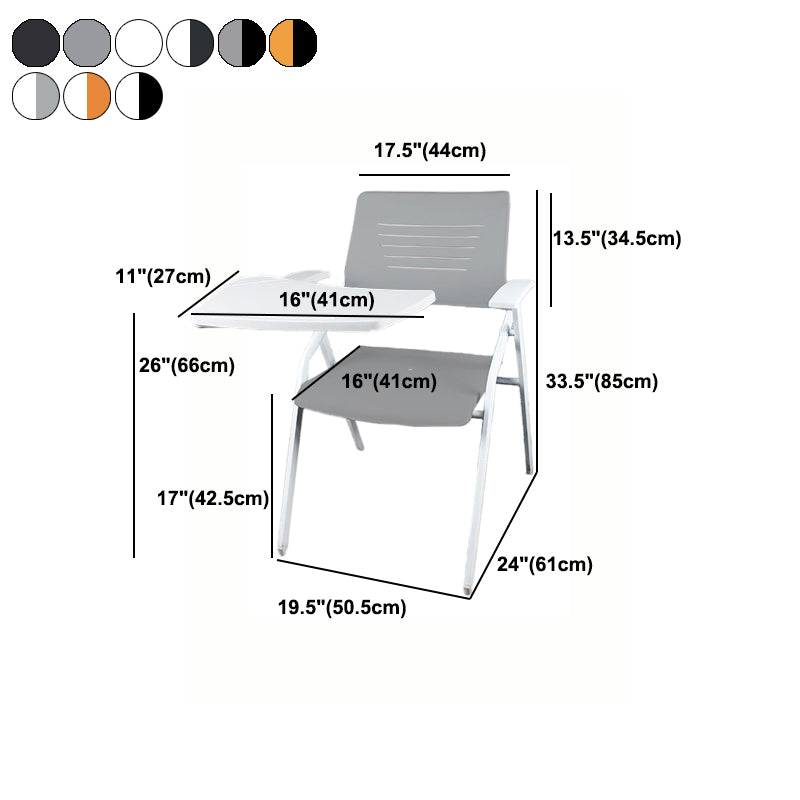 Mid Back Conference Chair Contemporary Plastic Fixed Arms Chair