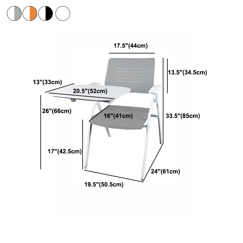 Mid Back Conference Chair Contemporary Plastic Fixed Arms Chair