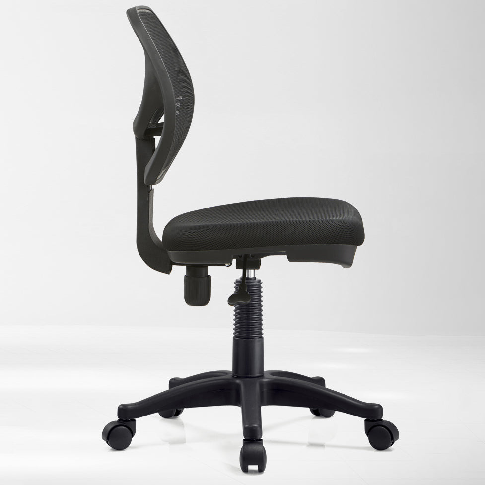 Adjustable Seat Height Office Chair Armless Chair with Caster Wheels