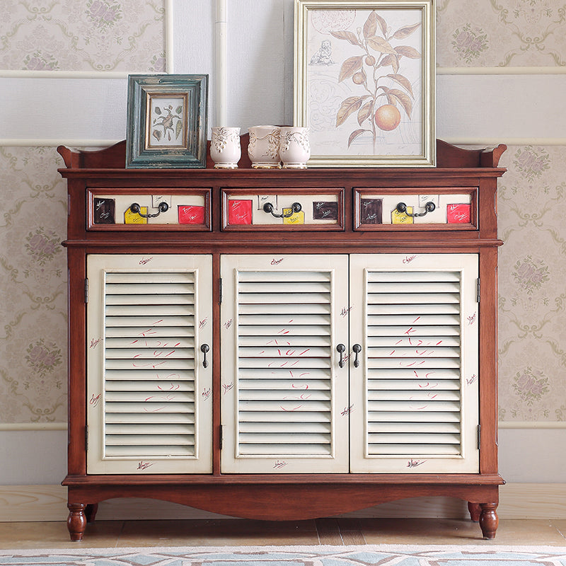 Contemporary Wooden Dining Server with Drawers Antique finish Sideboard for Dining Room