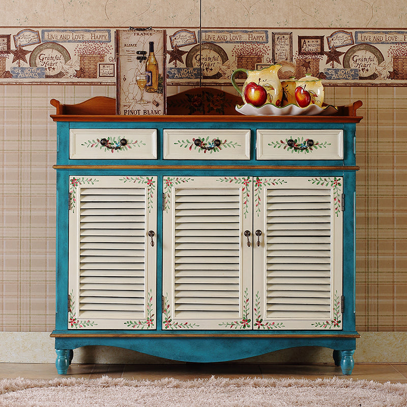 Contemporary Wooden Dining Server with Drawers Antique finish Sideboard for Dining Room