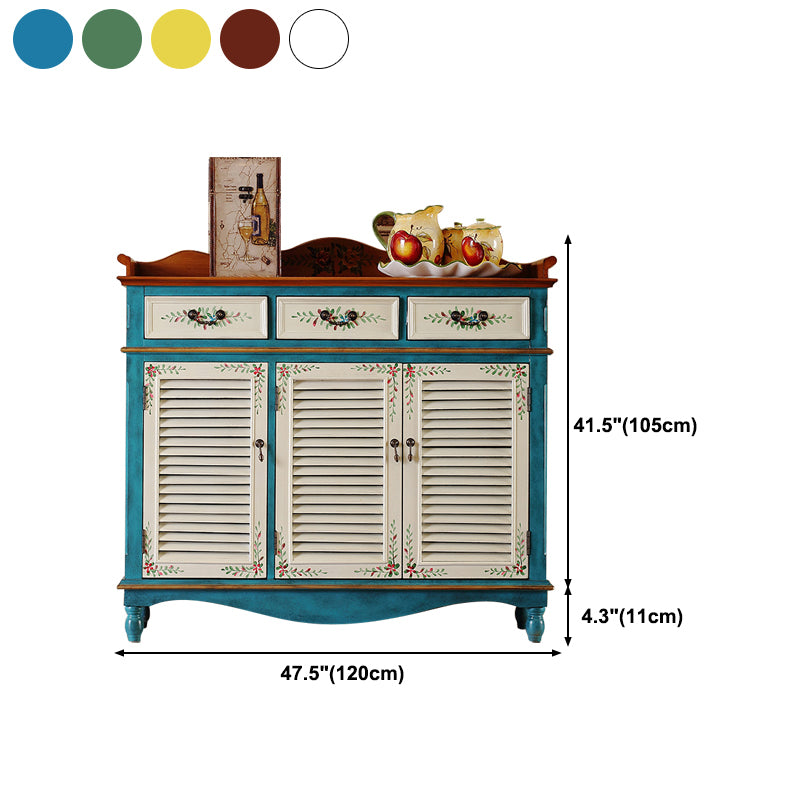 Contemporary Wooden Dining Server with Drawers Antique finish Sideboard for Dining Room