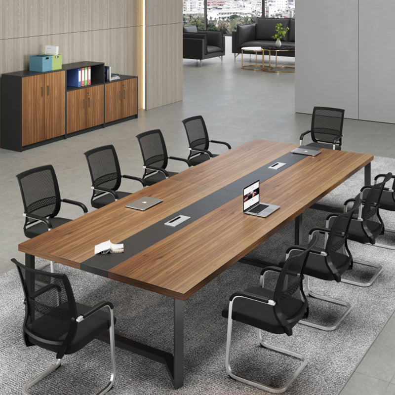 Contemporary Style Meeting Desk Brown Office Desk for Office and Meeting Room