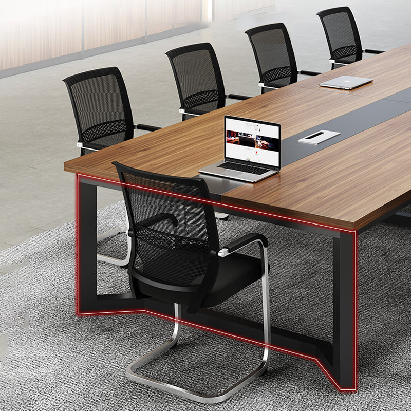 Contemporary Style Meeting Desk Brown Office Desk for Office and Meeting Room