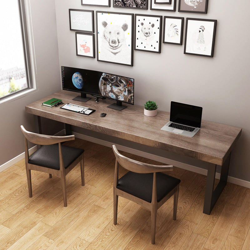 Wooden Contemporary Office Desk Rectangular Office Desk with Sled Base